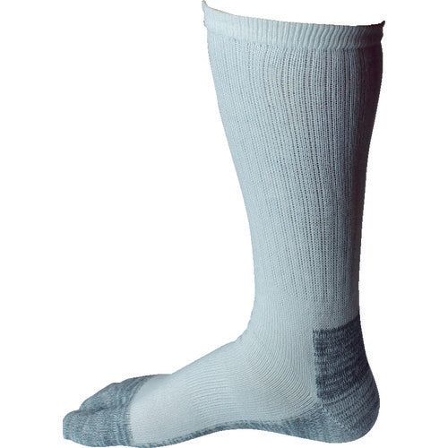 Otafuku Strong Socks, Bottom Strength Type, White x Grey, Tabi Style, Set of 2 Pairs, S-854, 1 PK