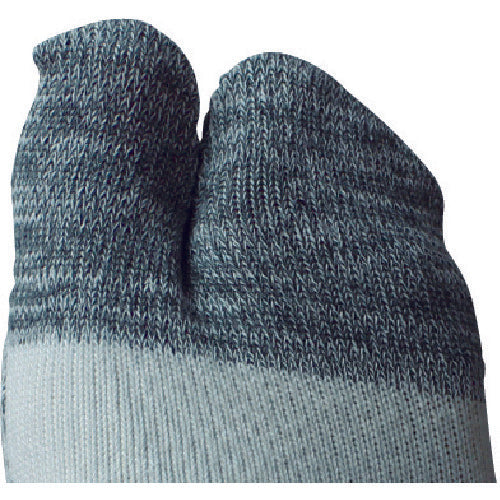 Otafuku Strong Socks, Bottom Strength Type, White x Grey, Tabi Style, Set of 2 Pairs, S-854, 1 PK