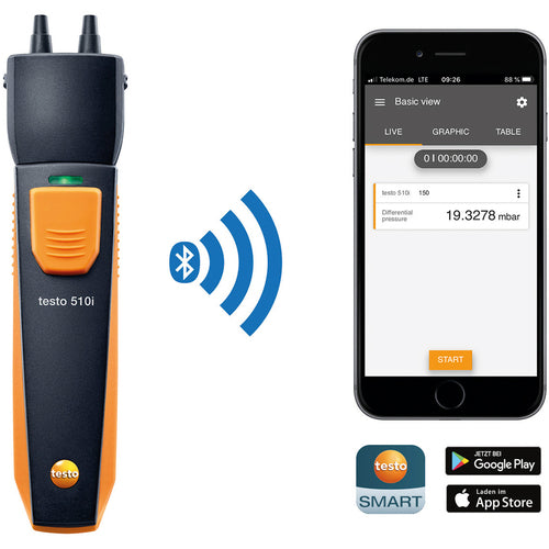 ＴＥＳＴＯ　差圧計　ｔｅｓｔｏ　５１０ｉ　スマートプローブ　TESTO510I　1 個