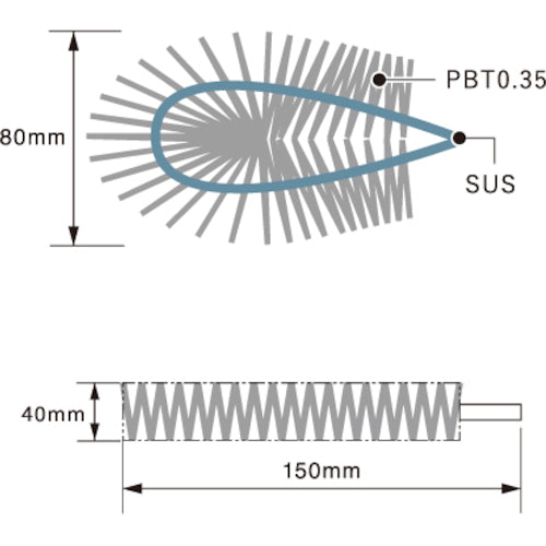 BURRTEC Barcute Plus Hygiene Management Scrubber, Medium Size, Soft, Blue, BCPTA-MSB, 62807201, 1 pc