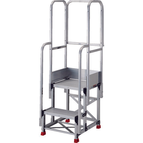 ＴＲＵＳＣＯ　踏台　２段本体　階段両手すり天場三方１１００　TSF-256TE20-11H　1 台