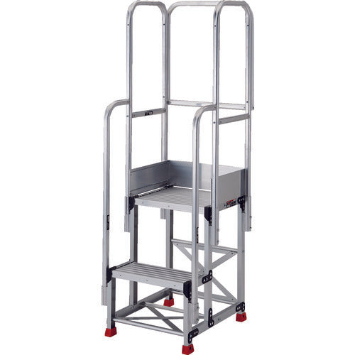 ＴＲＵＳＣＯ　踏台　２段本体　階段両手すり天場三方１１００　TSF-257TE22-11H　1 台