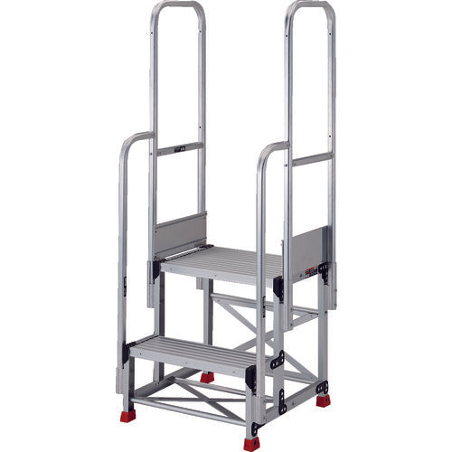 ＴＲＵＳＣＯ　踏台　２段本体　階段両手すり１１００　TSF-266TE17-11H　1 台