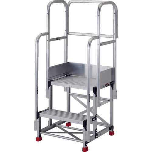 ＴＲＵＳＣＯ　踏台　２段本体　階段両手すり天場三方　TSF-266TE21　1 台