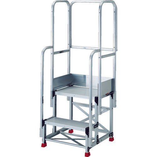 ＴＲＵＳＣＯ　踏台　２段本体　階段両手すり天場三方１１００　TSF-266TE21-11H　1 台