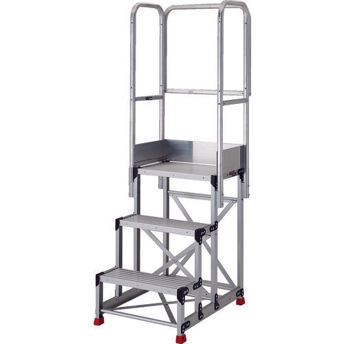 TRUSCO 작업용 발판 3단 천장 2방 난간 높이 1100mm TSF-369TE12-11 1대