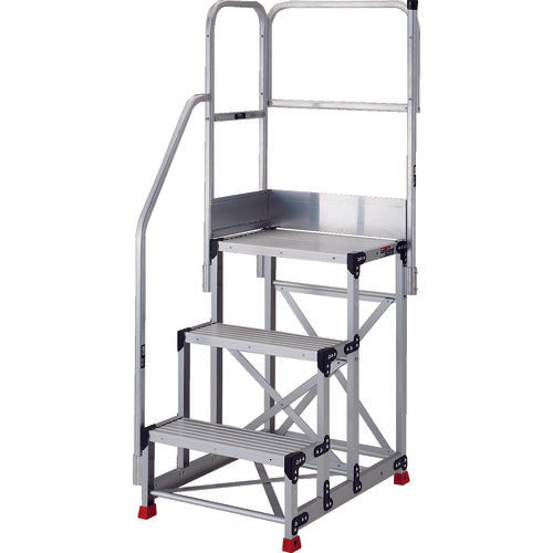TRUSCCO 작업용 발판 3단 계단 한 난간 천장 2방 높이 900mm TSF-369TE14 1대