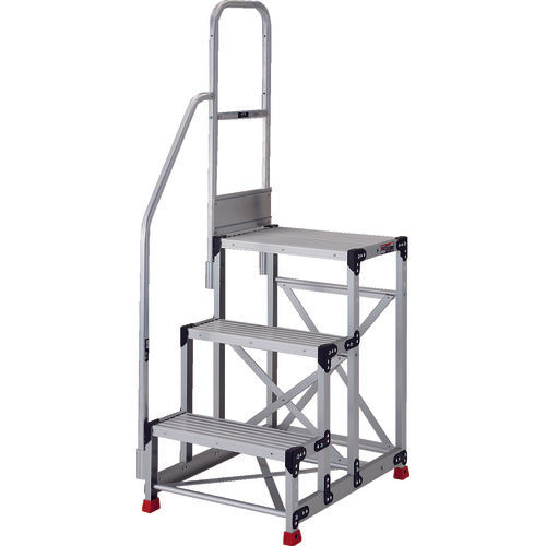 TRUSCO 작업용 발판 3단 계단 한 난간 높이 900mm TSF-369TE3 1대