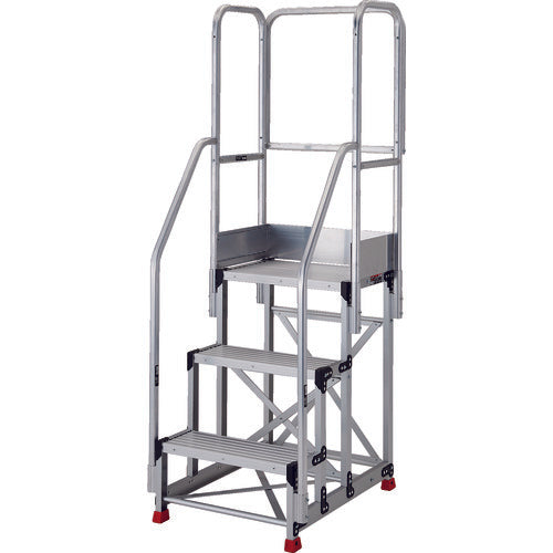 TRUSCO 작업용 발판 3단 계단 양손잡이 천장 삼방 높이 1100mm TSF-369TE5-11 1대