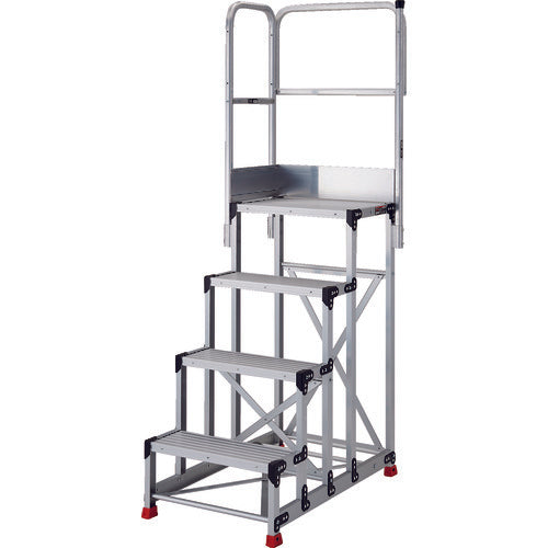TRUSCO work platform, 4 steps, platform with handrails on both sides, height 900 mm, TSF-4612TE12, 1 unit