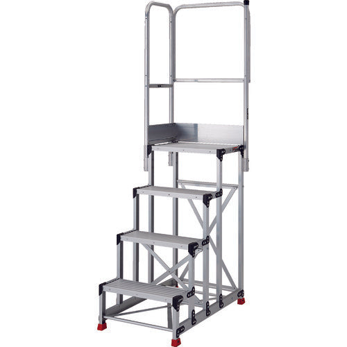 TRUSCO work platform, 4 steps, platform with handrails on both sides, height 1100mm, TSF-4612TE12-11, 1 unit