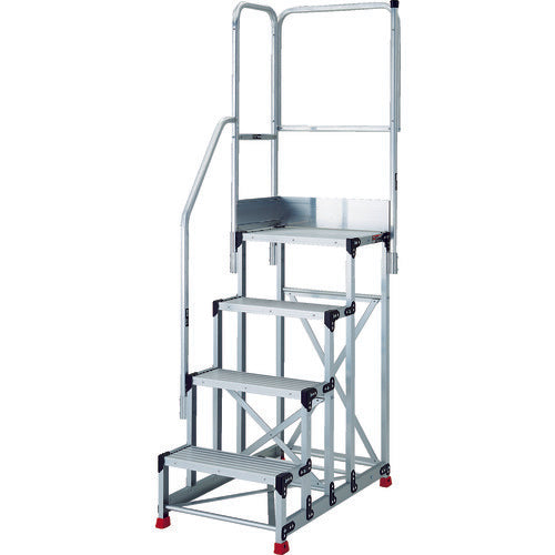 TRUSCO work platform, 4 steps, handrail on one side, platform height on both sides 1100mm TSF-4612TE14-11 1 unit