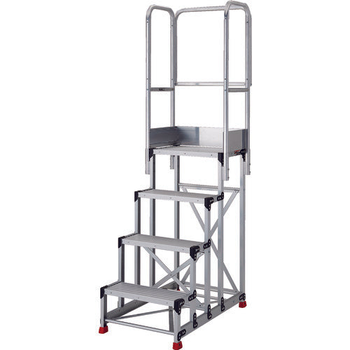 TRUSCO work platform, 4 steps, platform with handrails on three sides, height 1100mm, TSF-4612TE2-11, 1 unit