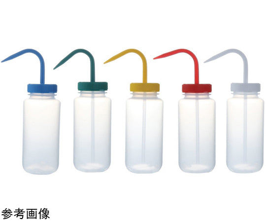 Wash Bottles Color Coded Wide Mouth 500mL Clear/Yellow 1箱（6個入）　120247 1箱(6個入)
