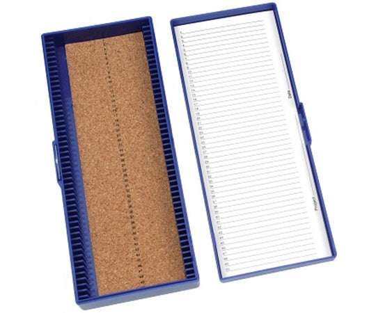 Premium Microscope Slide Box 50-Place Cork Blue　HS15996A 1個