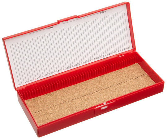 Premium Microscope Slide Box 50-Place Cork Red　HS15996B 1個