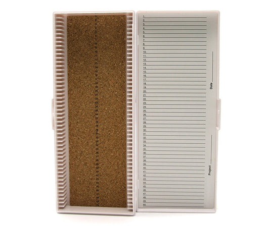 Premium Microscope Slide Box 50-Place Cork White　HS15996C 1個
