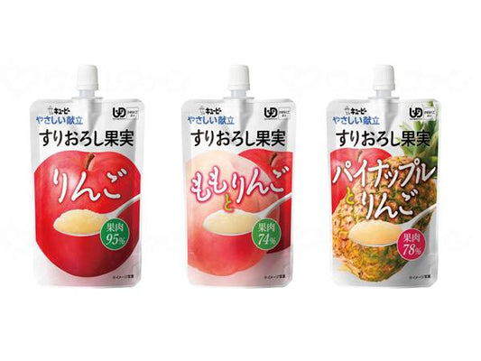 キユーピーやさしい献立すりおろし果実 3種3個ｾｯﾄ