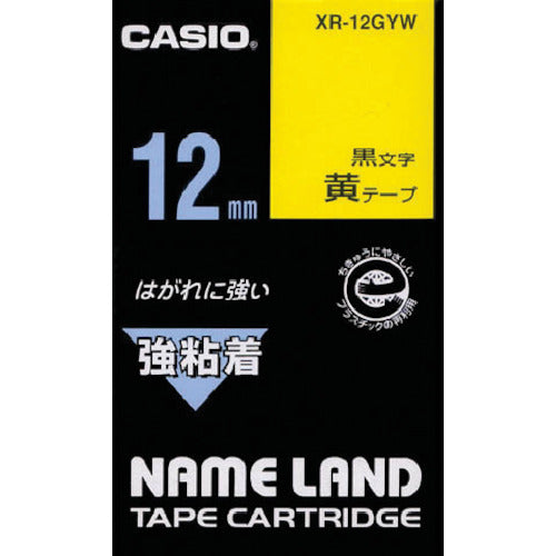 カシオ　ネームランド用強粘着テープ１２ｍｍ　XR-12GYW　1 個