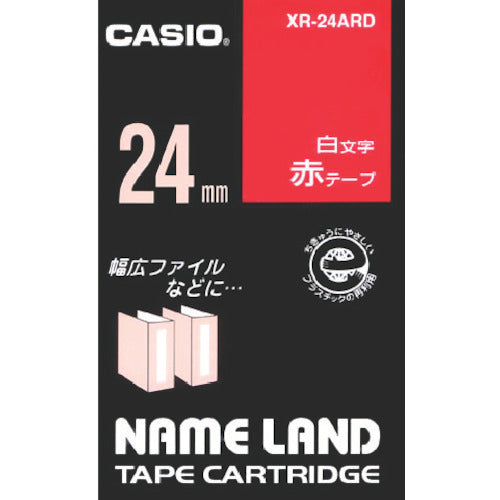 カシオ　ネームランド用赤テープに白文字２４ｍｍ　XR-24ARD　1 個