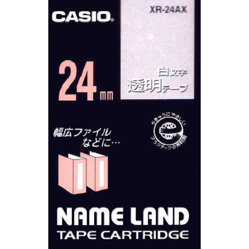 カシオ　ネームランド用透明テープに白文字２４ｍｍ　XR-24AX　1 個