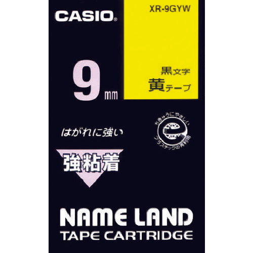 カシオ　ネームランド用強粘着テープ９ｍｍ　XR-9GYW　1 個