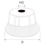 ＢＵＲＲＴＥＣ　カップブラシ　Ｃ０．２７　ＣＷ−Ｃ２５−７５−１６　10076700　1 個