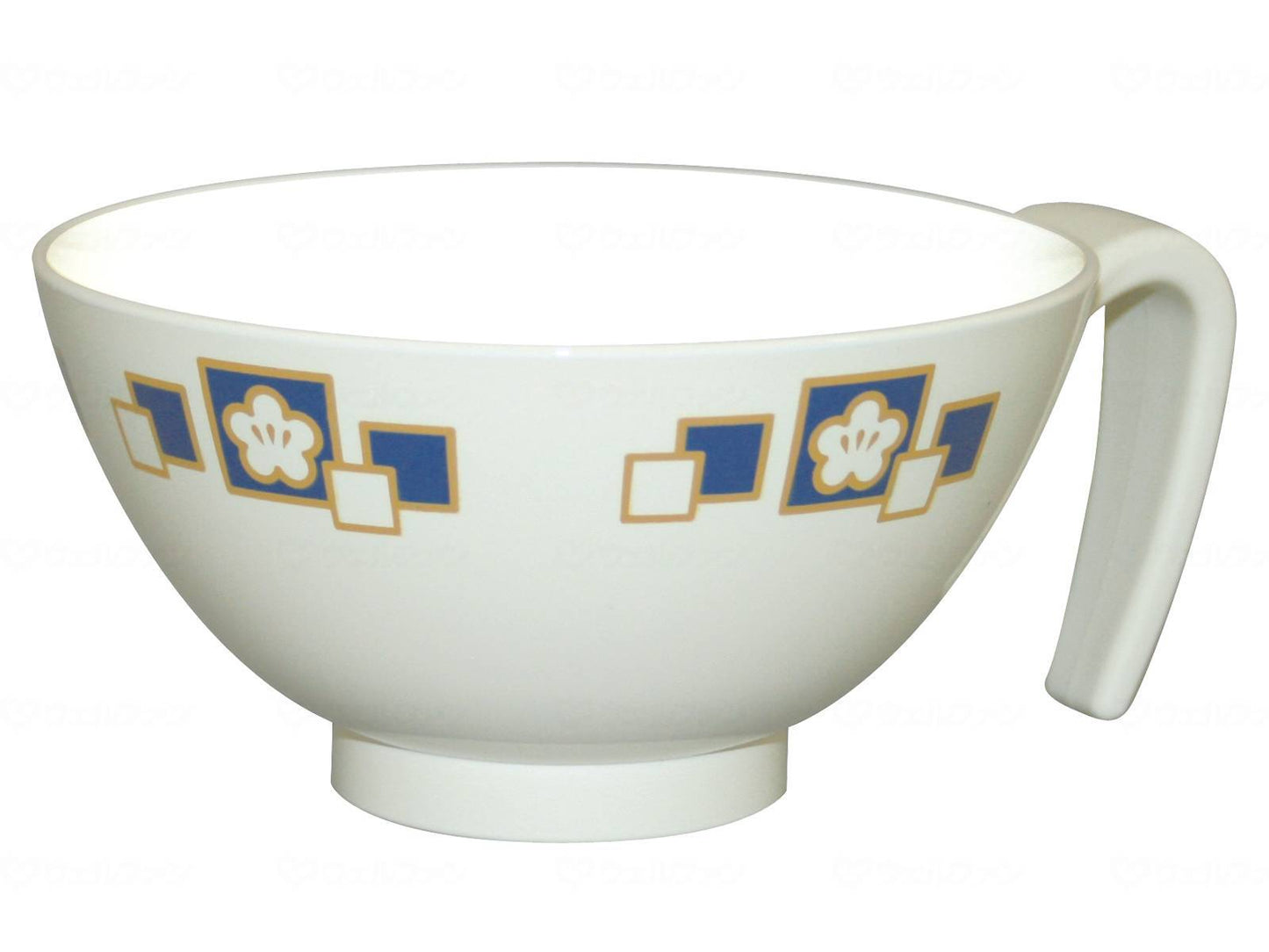 台和取っ手付飯碗 梅花(青)