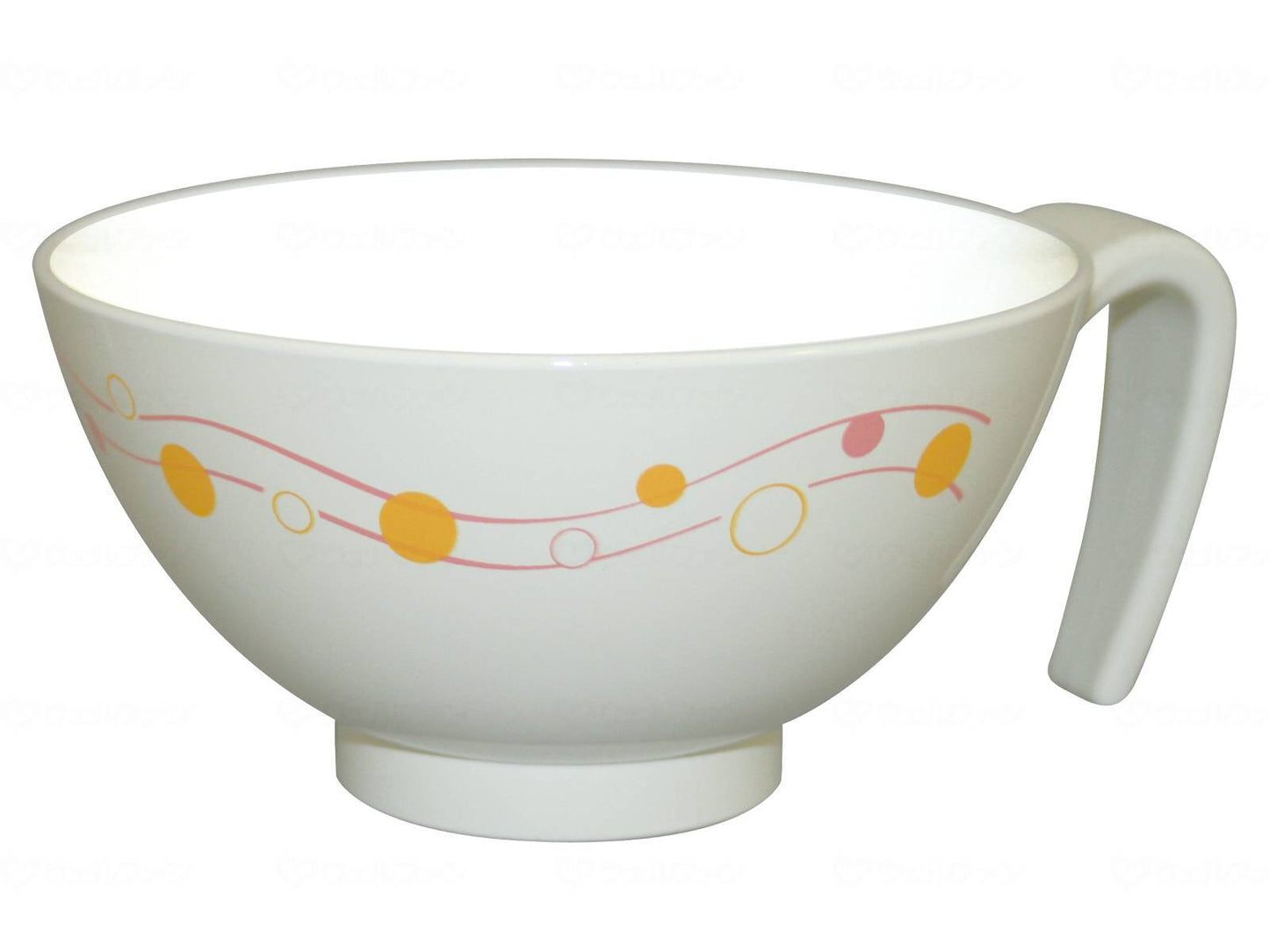 台和取っ手付飯碗 水玉