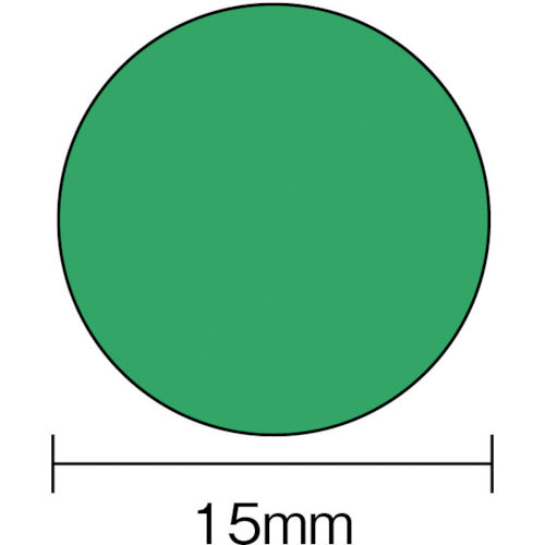 ３Ｍ　エーワン［［ＴＭ上］］　カラーラベル　丸型　１５ｍｍΦ　緑　（１４枚入）　07023　1 PK