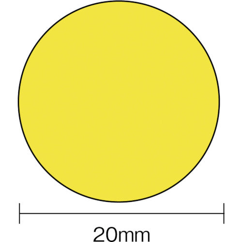 ３Ｍ　エーワン［［ＴＭ上］］　カラーラベル　丸型　２０ｍｍΦ　黄　（１４枚入）　07044　1 PK