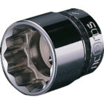 nepros 9.5sq. 소켓(십이각) 대변 치수 12mm 삽입각 9.5mm NB3-12W 1개