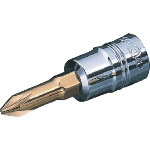 nepros 드라이버 비트 소켓 6.3sq. 크로스 비트 소켓 칼날 No. 2 삽입각 6.35mm 전장 47.5mm NBT2P-2 1개