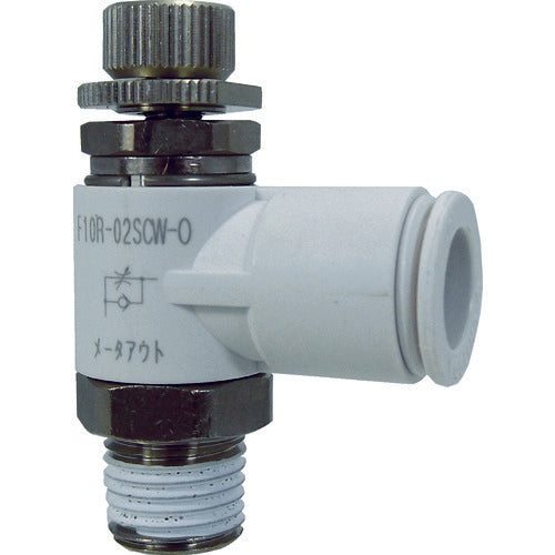 Chiyoda Five Speed ​​Controller α White Meter Out 10mm R1/4 F10R-02SCW-O 1 pc