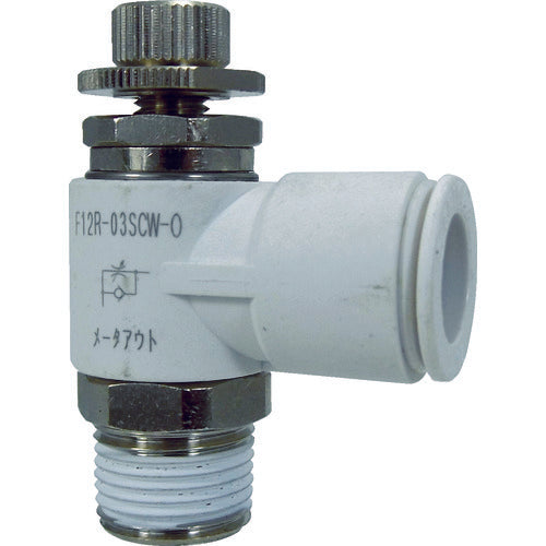 치요다 파이브 스피드 컨트롤러 알파 화이트 미터 아웃 12mm·R3/8 F12R-03SCW-O 1개