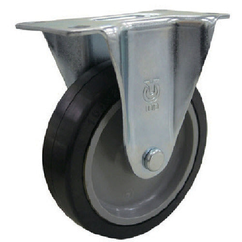 ユーエイ　プレート式　固定　キャスター　ゴム　車輪径１００ｍｍ　　Ｅタイプ　ＥＲ型　取付寸法８２×４０　ER-100NRB　1 個