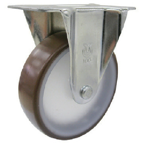 YUEI Plate-type Fixed Caster Urethane Wheel diameter 100mm E type ER type Mounting dimensions 82 x 40 ER-100UHF 1 piece