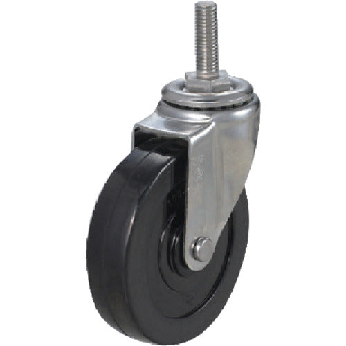 YUEI Screw-in type Swivel Caster Rubber Wheel diameter 100mm E type ET type Screw size M12 x 35 Pitch 1.75 ET-100RH-M12-35 1 piece