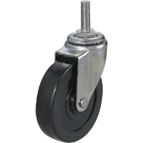 YUEI Screw-in type Swivel Caster Rubber Wheel diameter 100mm E type ET type Screw size UNF1/2 x 25 Number of threads 20 ET-100RH-UNF1/2-25 1 piece