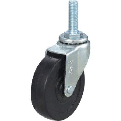 YUEI Screw-in type Swivel Caster Rubber Wheel diameter 65mm E type ET type Screw size M12 x 35 Pitch 1.75 ET-65RH-M12-35 1 piece