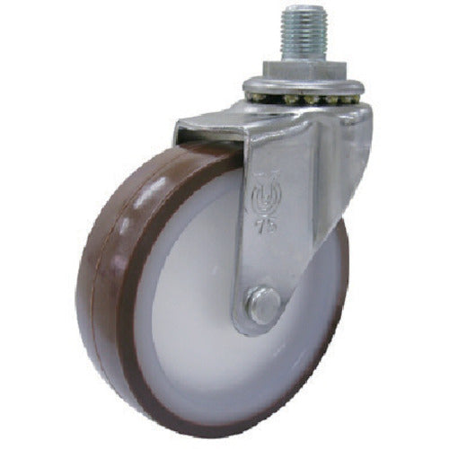 유에이 나사식 식 자재 캐스터 우레탄 바퀴 지름 75mm L타입 LT형 나사 치수 M12×14피치 1.25 LT-75UR-M12-14 1개
