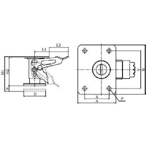 ユーエイ　ユーエイロック　ＥＬＯＣＫ型　取付寸法１００×１００（８５×８５）　ELOCK-100(H130)　1 個