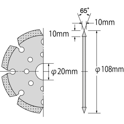 エビ　ダイヤモンドカッター　Ｖカッターライト　（乾式）　１０８ｍｍ　VK105　1 枚