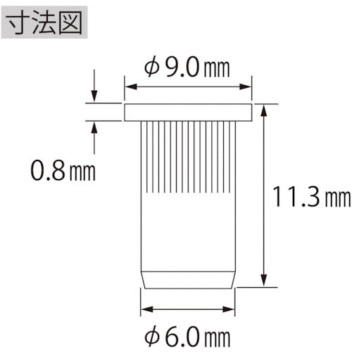 エビ　ローレットナット　ミニパック（平頭・スティール製）　板厚２．５　Ｍ４×０．７（１６個入）　NSD4MRPS　1 PK