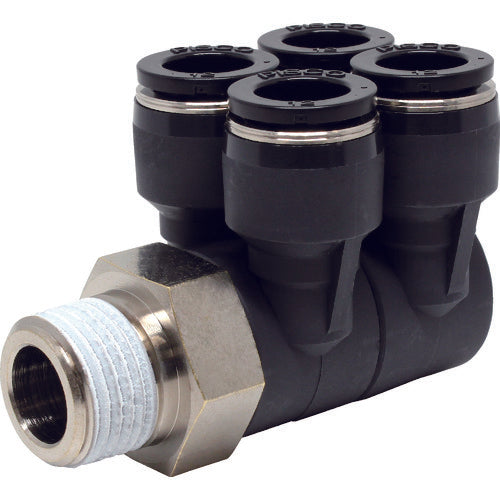 ＰＩＳＣＯ　チューブフィッティング　ダブルブランチエイチューブ１２ネジ０４　PAW12-04　1 個