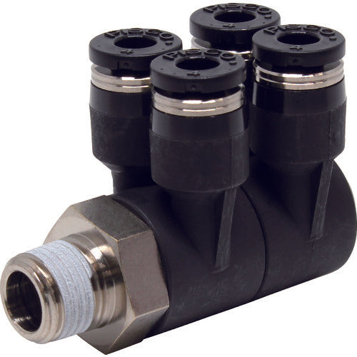 ＰＩＳＣＯ　チューブフィッティング　ダブルブランチエイチューブ４ネジ０１　PAW4-01　1 個