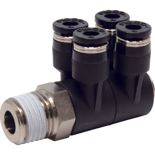 ＰＩＳＣＯ　チューブフィッティング　ダブルブランチエイチューブ４ネジ０２　PAW4-02　1 個