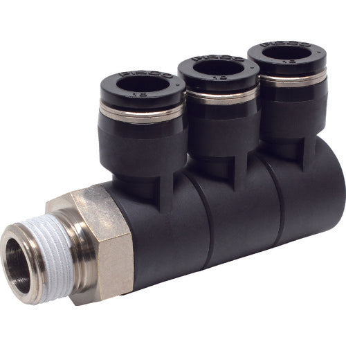 ＰＩＳＣＯ　チューブフィッティング　トリプルユニバーサルエルボ　チューブ１０　接続口径Ｒ３／８　PHT10-03　1 個