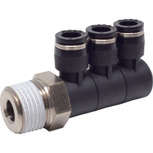 ＰＩＳＣＯ　チューブフィッティング　トリプルユニバーサルエルボ　チューブ８　接続口径Ｒ１／２　PHT8-04　1 個