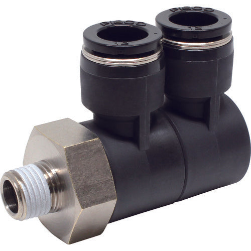 ＰＩＳＣＯ　チューブフィッティング　ダブルユニバーサルエルボチューブ１２ネジ０２　PHW12-02　1 個